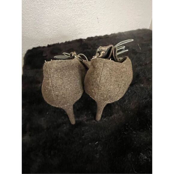 Anne Michelle fabric covered granny boot heels 7.5 - Picture 3 of 5